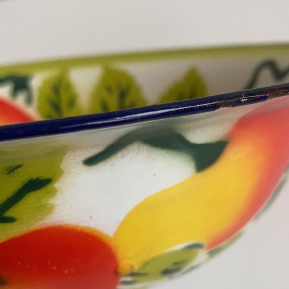 Vintage enamelware harvesting bowl gathering bowl farmhouse decor tomato pattern - Picture 11 of 12